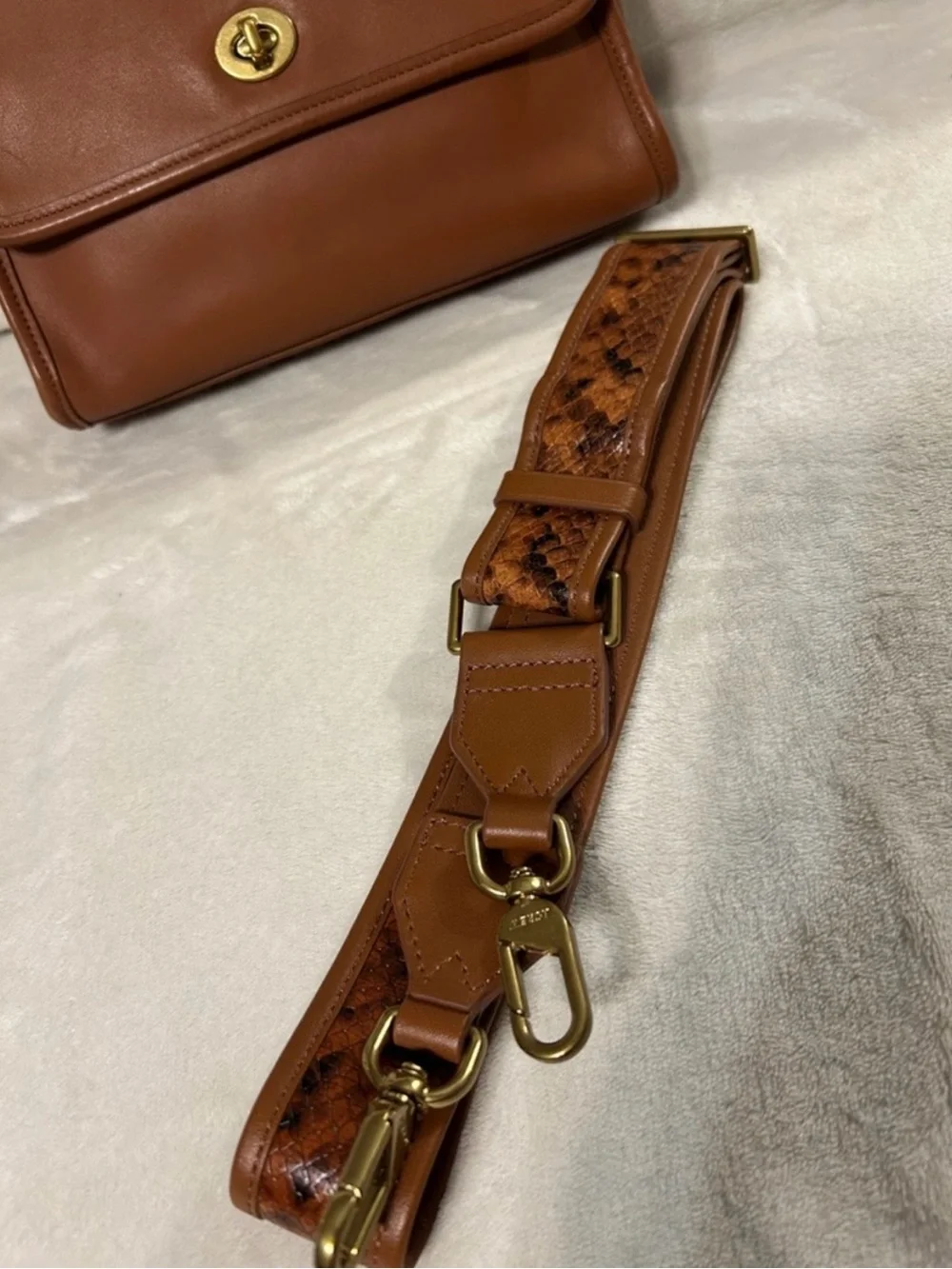 Coach Brown Leather Top-Handle Satchel with Gold Hardware